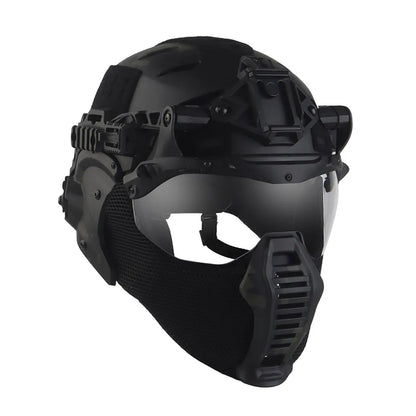Tactical Full Protection Wendy 3.0 Helmet with Half Face Mask Mouthguard/Flip Goggles/Ear Cover Hunting Airsoft Training Gear