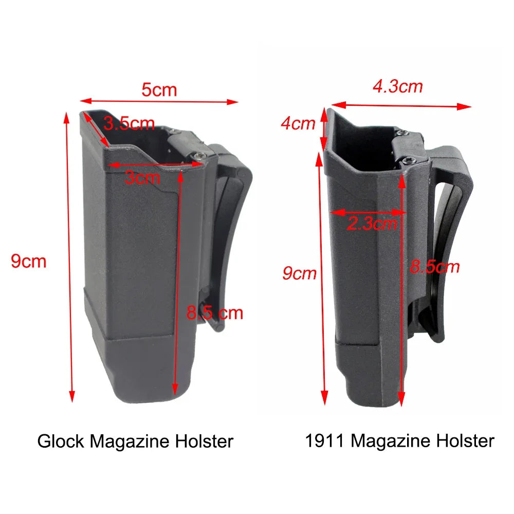 Magazine bag for Glock or Colt, single magnetic gun holster 1911 9mm ammunition bag for Glock USP gear holder magnetic