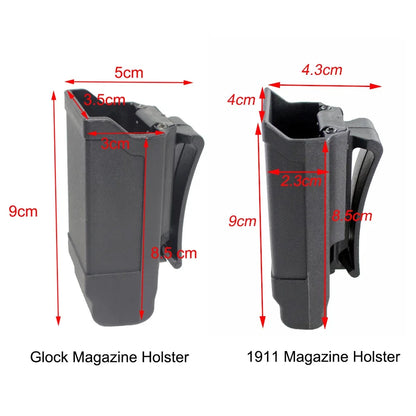 Magazine bag for Glock or Colt, single magnetic gun holster 1911 9mm ammunition bag for Glock USP gear holder magnetic