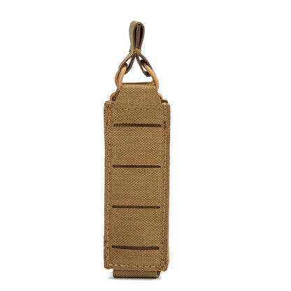 Tactical 9mm Single Pistol Magazine Pouch Molle Mag Carrier Holster Outdoor Hunting Flashlight Torch Holder EDC Tool Waist Bag
