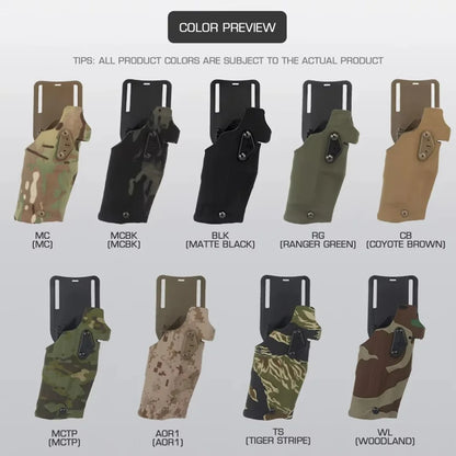 6354DO Tactical Pistol Holster for Glock 17/19 with X300/X300U Flashlight Airsoft -832 ALS Quick Release Leggings Holster