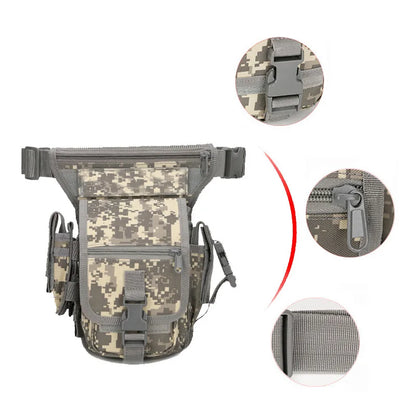 600D Nylon Men's Tactical Drop Leg Bag Hunting Waist Belt Bag For Travel Motorcycle Cycling Pack Adjustable Thigh Strap