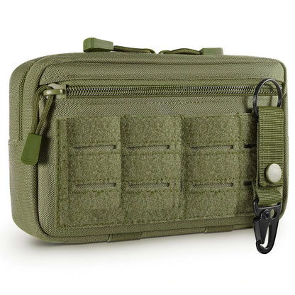 Tactical Molle Admin Pouch Utility Laser Cut EDC Tool Pouch Bag Horizontal Modular Pouches Include US Flag Patch and Keychain