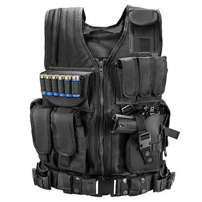 Tactical MOLLE Vest Security Combat Body Armor Vests Training Jacket Accessories for Airsoft Hunting Outdoor CS Cosplay