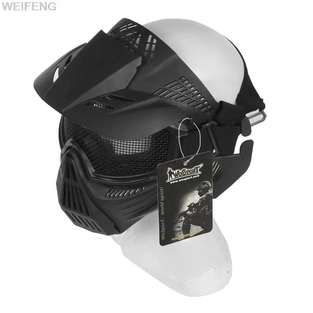 Tactical Masks Full Face Steel Mesh Eye Protection Mask for Halloween CS WarGames Hunting Military Airsoft Shooting Mask