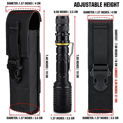 Tactical Flashlight Pouch Holster Case Belt Pouch Molle Organizer EMT Mini Scissor Tool Pouch