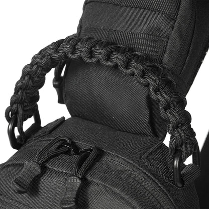 Outdoor sports multifunctional chest bag and crossbody bag with MOLLE webbing system layered design for easy access
