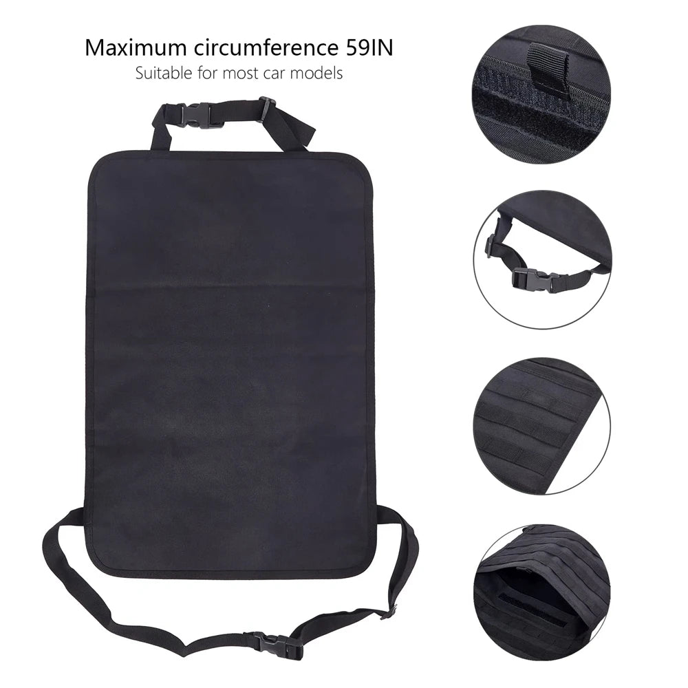 Car Seat Back Organizer Tactical Molle Panel Sag Proof Vehicle Seat Cover Protector Nylon Car Seat Back Hanger Bag Pad