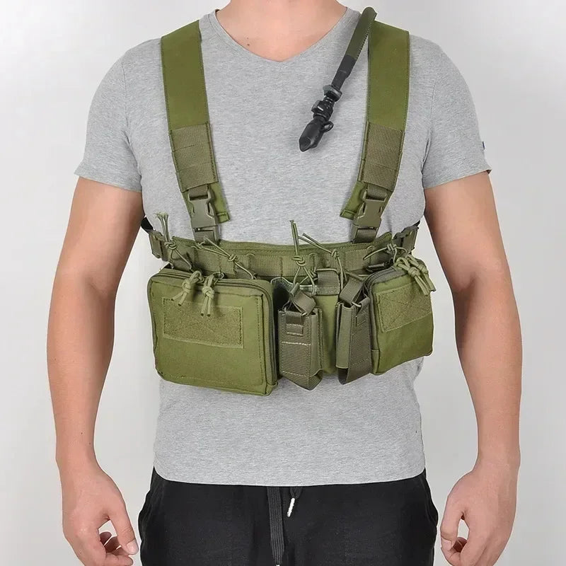 Molle System Chest Rig Tactical Vest CS Match Military Gear Pack Magazine Pouch Holster Waist Men Nylon Swat