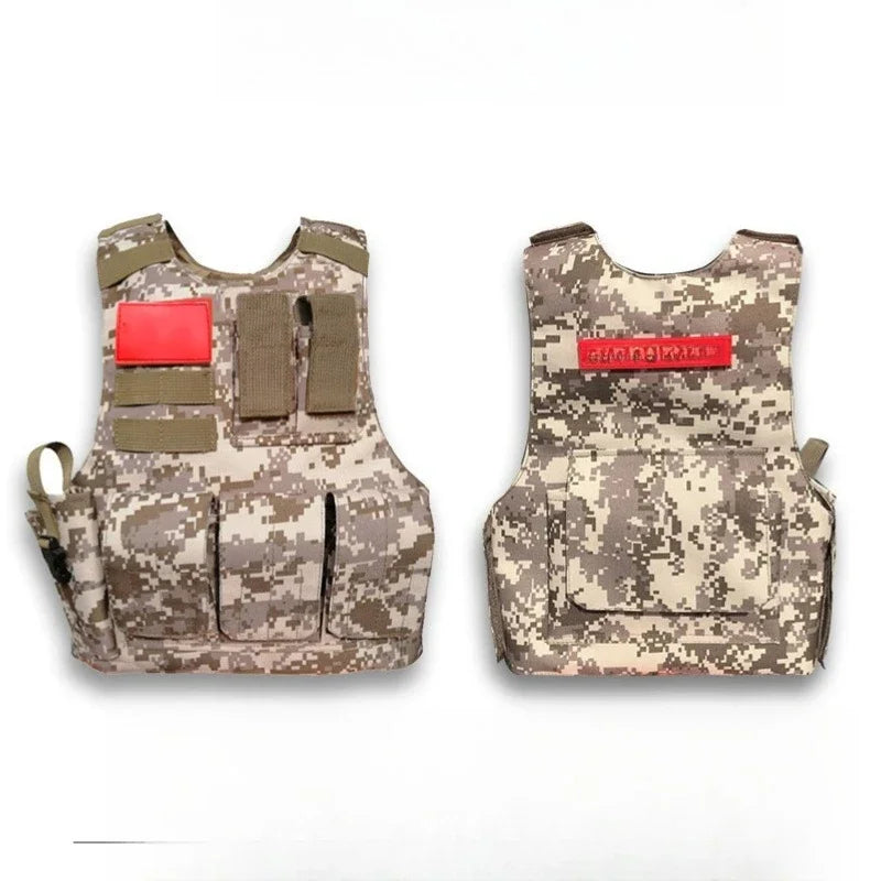 Children Combat Camouflage Vest Kids Airsoft Vests Outdoor Paintball Tactical Waistcoat CS Gear Boys Girl Sniper Army Uniform