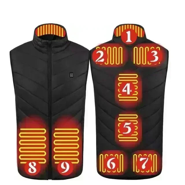26 Areas USB Heated Vest Men Women Windproof Thermal Waistcoat Sleeveless Jacket for Skiing Hiking Motorcycle Winter Warm
