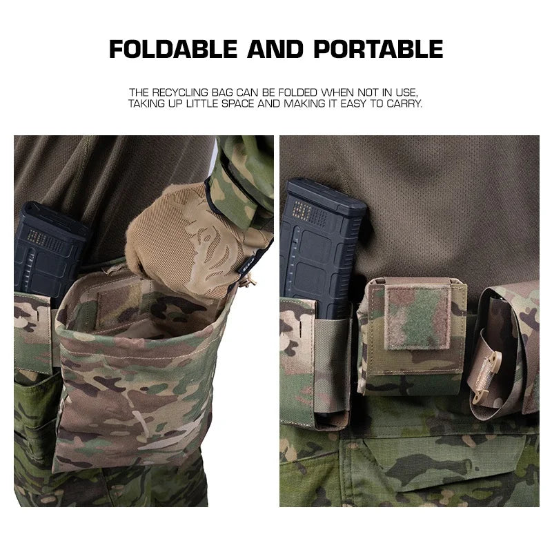 Tactical Foldable Magazine Dump Pouch Drop Pouch MOLLE Waist Tool Sundries Bag Hunting Accessories
