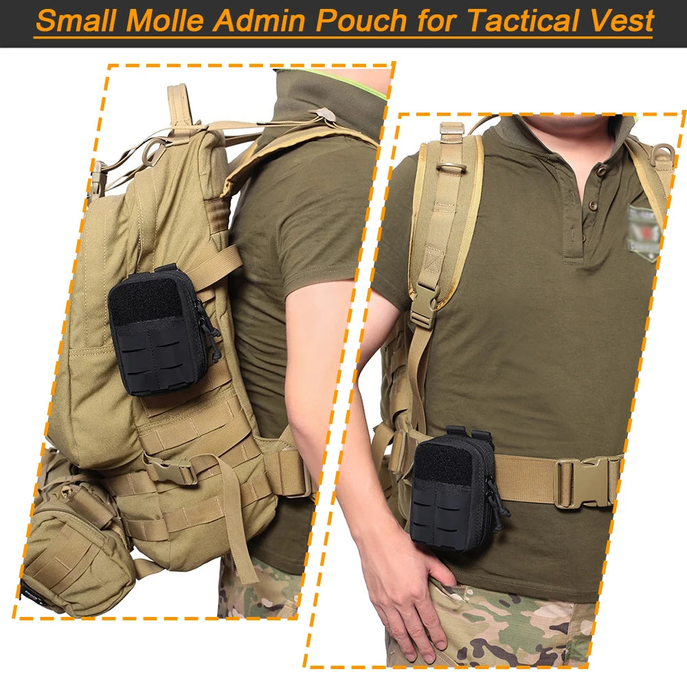 Tactical Small Molle Admin Pouch EDC Utility Duty Belt Pouch Gadget Waist Pack Medical Organizer Bag Wallet Purse