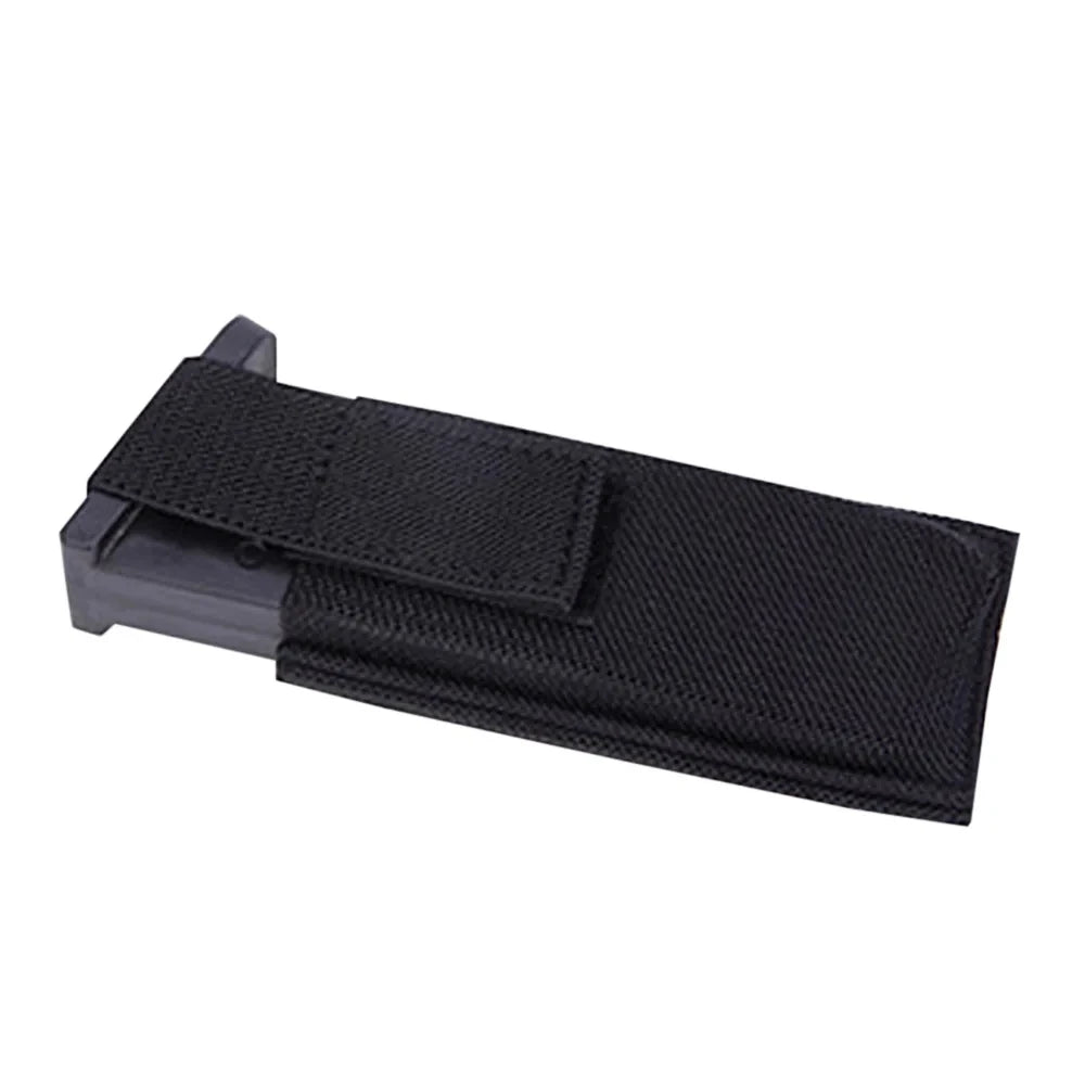 9mm Pistol Magazine Pouch Concealed Carrier Extra Single Pistol Magazine Carrier Horizontal Pouch with Safety Hook and Loop