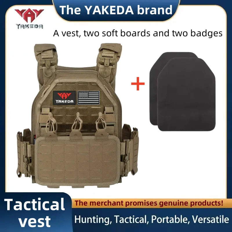 YAKEDA Tactical Vest 6094 Fast Detachable Light Laser Cut Outdoor Hunting Black Gear Carry Vest of High Quality