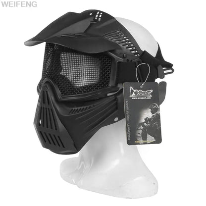 Tactical Masks Full Face Steel Mesh Eye Protection Mask for Halloween CS WarGames Hunting Military Airsoft Shooting Mask