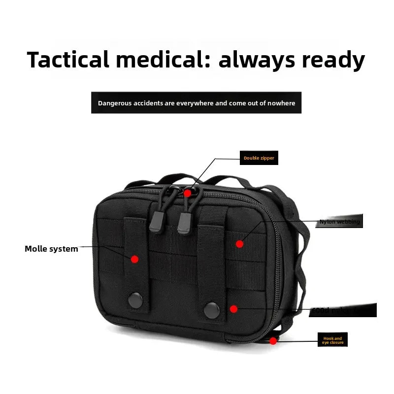 Outdoor Camping Tactical Fanny Pack Paper Storage Bag Sports Waist Hanging Bag Multifunctional Durable Molle Accessory Pouch