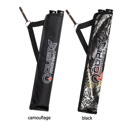 Oxford Cloth Double Tube Arrow Quiver Arrow Bag Waist Hanging Archery Arrow Holder Storage Carrying Pouch Outdoor Accessories