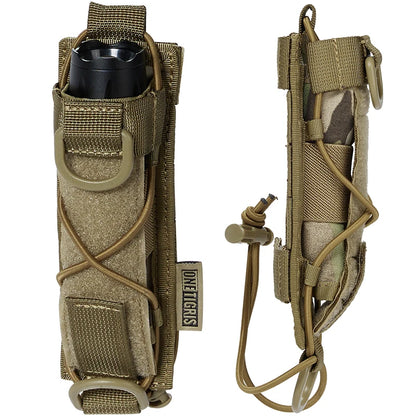 ONETIGRIS Flashlight Holster Molle Flashlight Holder for Belt Tactical Pouch Torch Linear Hand Tool Horizontal Carrying