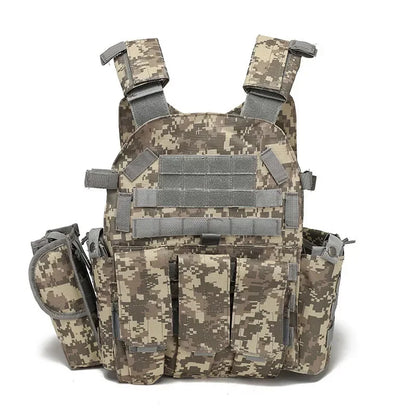 &6094 Military Tactical Vest Body Armor Combat Army CS Gear Hunting Plate Carrier Airsoft Accessories Wargame Pouch Molle Vest