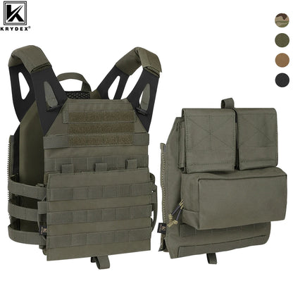 KRYDEX 500D Tactical Vest with Zip-on Backpack Bag MOLLE JPC 2 Plate Carrier for Men Hunting Combat Airsoft Paintball