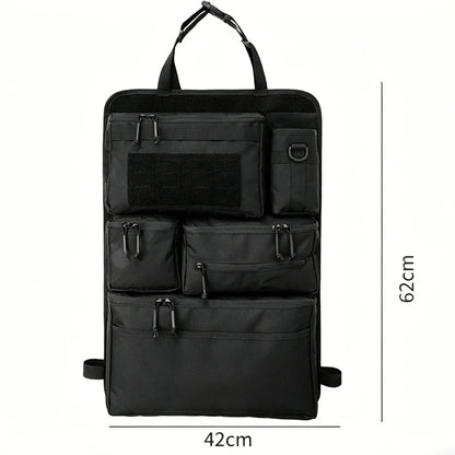 Tactical Car Seat Organizer with Multiple Pockets, Vehicle Backseat Storage Bag witth Cup Holder Hanging Rear SeatBag