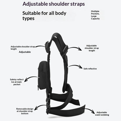 Tacti-cal Chest Bag Men Running Front Vest Backpack Rig Pouch Hiking Cycling Outdoor Camping Fishing Hunting Travel Molle Bag