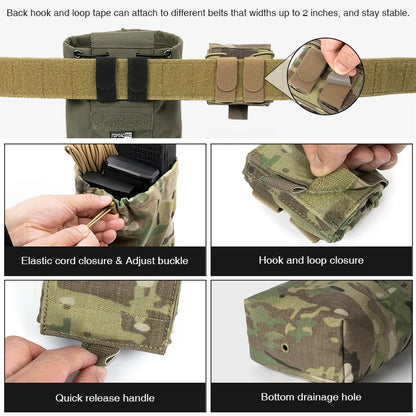 TOPTACPRO Tactical Mini Recycling Pouch EDC Dump Pouch Folding Small Waist Bag Belt Accessories 8534