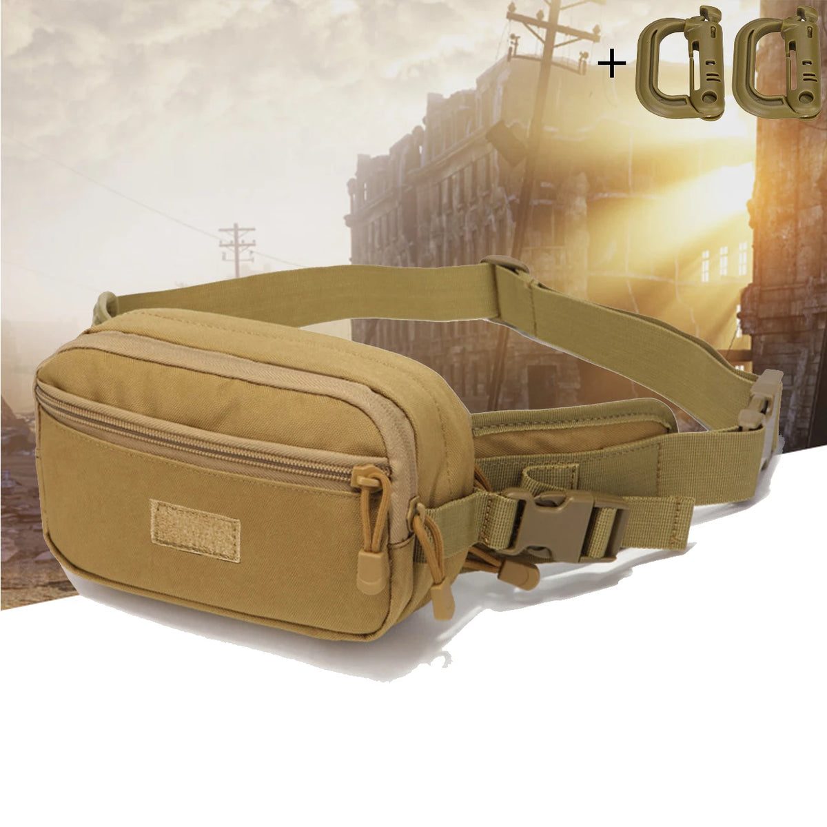 Portable hidden waist bag with widened adjustable waistband, high-strength quick release buckle, layered storage