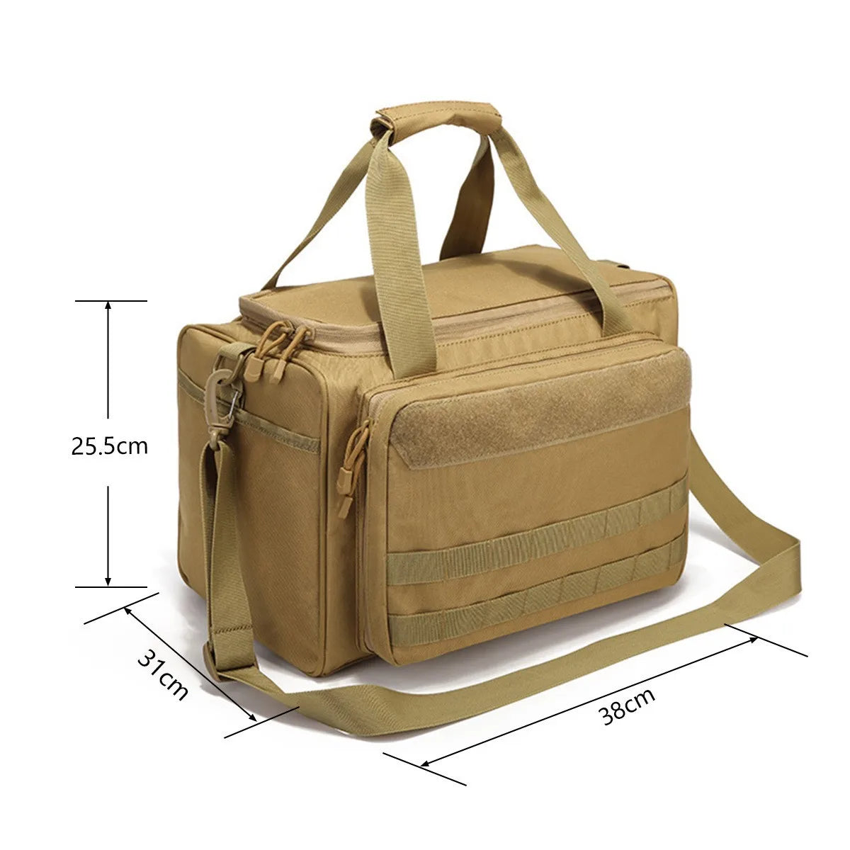 Larger Tactical Pistol Bag Gun Storage Bags with Magazine Pouch & MOLLE System, Adjustable Strap for Range Shooting & Hunting