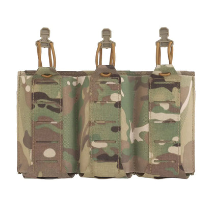 Tactical Vest Plate Carrier Front Flap Triple Magazine Pouch Lightweight Elastic Open-Top Mag Pouches for M4 AK AR Airsoft Gear