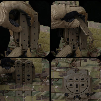 360 Degree Rotatable MOLLE Adapter Mount Tactical Gear Belt Attachment Bracket for Vest Waist Belt Outdoor Equipment