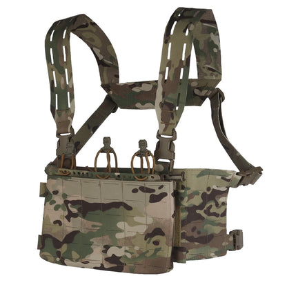 Tactical Chest Rig Modular Airsoft Training Vest Multifunctional Camouflage Gear with 556 Triple Magazine Pouch MOLLE System
