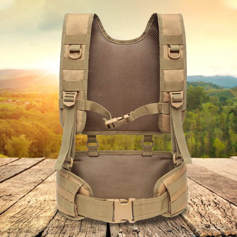 Hunting Vest & Belt Multifunctional Airsoft Paintball Molle Padded Combat Assault Vest Oxford Cloth for Hunting Fishing