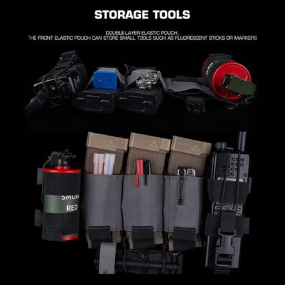 Tactical Chest Rig Set with Tourniquet Walkie-Talkie Smoke Bom Model UG Style DR Plate Carrier Hunting Airgun Vest Cosplay Gear