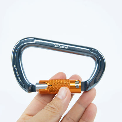 Camnal Heavy Duty 30KN Aluminum Double Lock D Shape Climbing Carabiner Hook Aerial Work CE Certified Model 9903 Custom Logo