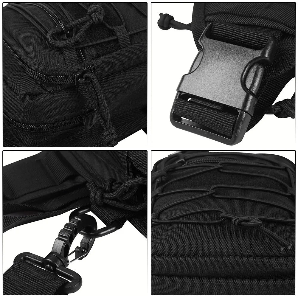 900D Nylon Tactical Sling & Leg Bag Quick Release Buckle Hook&Loop Panel Concealed Carry Handgun Holster For Shooting Hunting