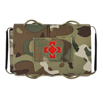 SINAIRSOFT Tactical Molle Ifak Pouch 500D Nylon Water-Resistant Medical First Aid Pouch with Red Cross Patch for Vest Backpack