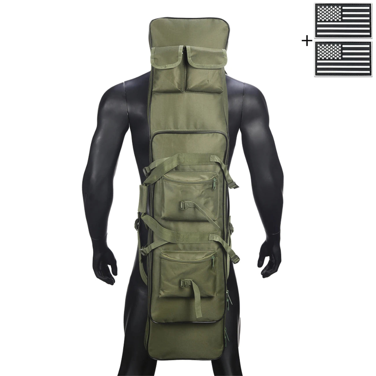 Outdoor hunting long equipment backpack multifunctional storage bag, adjustable shoulder straps, multiple storage pockets