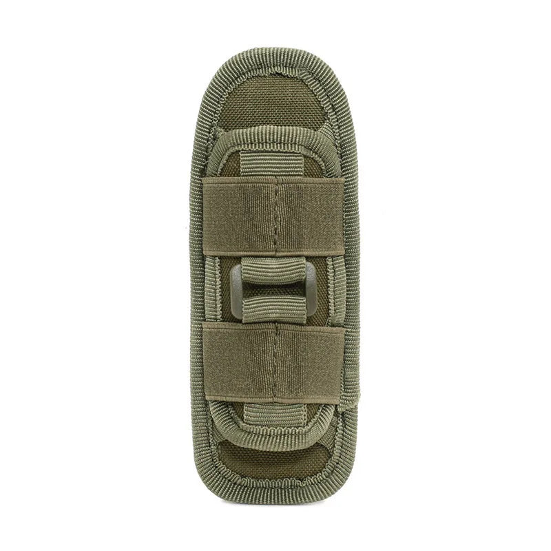 Tactical Flashlight Pouch Holster with Rotatable Holder And Belt Clip - 360 Degree Carabiner Reel Clip for Tactical Torch Carry