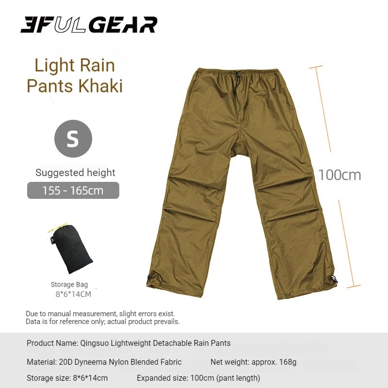 3F UL GEAR Lightweight Split Raincoat with Hooded Outdoor Rain Pants Hiking Sleeve Style Poncho Waterproof Women/Men 15D Nylon