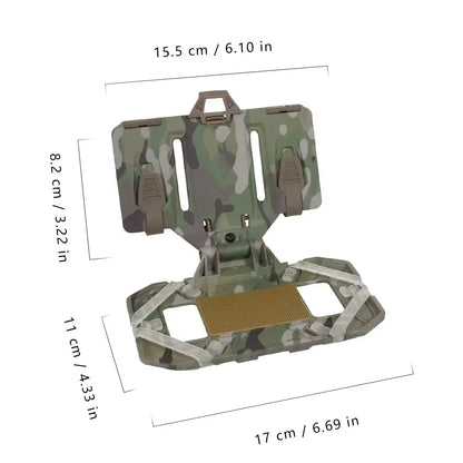 BOOIU Tactical MOLLE Folded Navigation Board Airsoft Mobile Phones Navigator Panel CS Hunting for Screen Size 4.7-6.7in