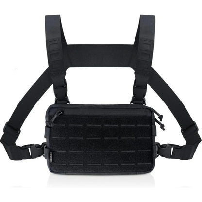 New 1000D Nylon Men Chest Bag EDC Wear-resistant Hip-hop Streetwear Backpack Multiple Pockets Nylon Travel Chest Pack Camping