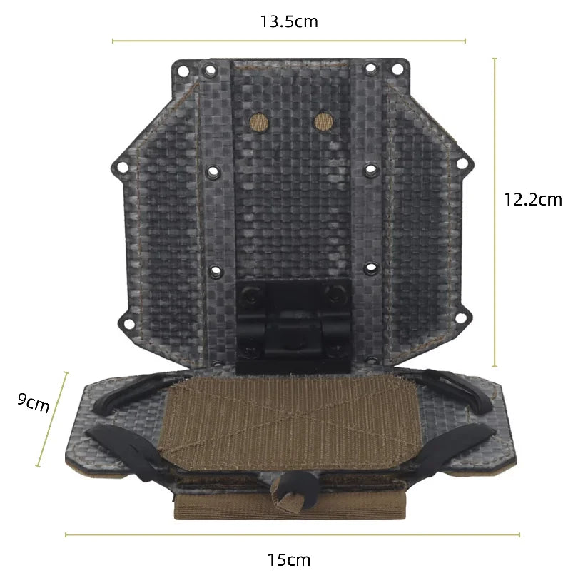 Tactical Concealed Phone Holder with Removable Hook & Loop Panel, Height adjustable Foldable Navigation Board Airsoft