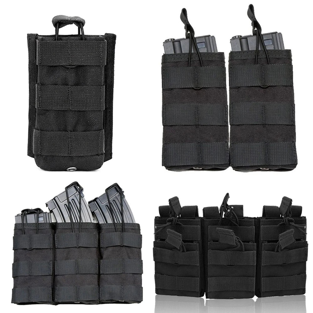 Tactical Single/Dual/Triple/Six Magazine Bag Molle Mag Pouch for Airsoft Ammunition 5.56mm M4 AR15 AK Assault Rifle Hunting
