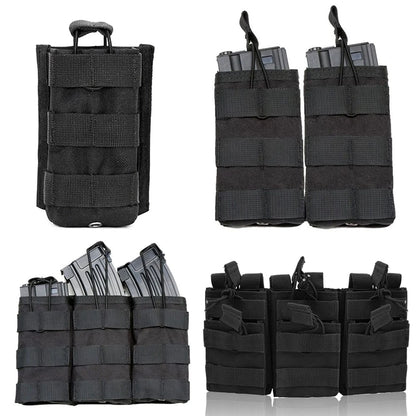 Tactical Single/Dual/Triple/Six Magazine Bag Molle Mag Pouch for Airsoft Ammunition 5.56mm M4 AR15 AK Assault Rifle Hunting