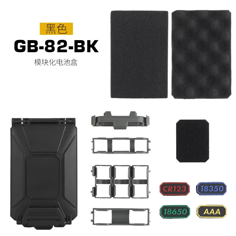 Tactical Battery Storage Box Molle Airsoft Vest Outdoory Modular Mag Pouch Waterproof Box For CR123/AAA/AA/18350/18650