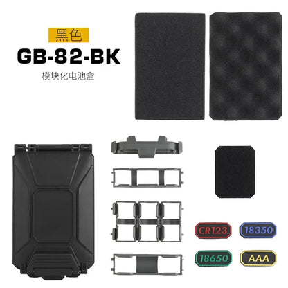 Tactical Battery Storage Box Molle Airsoft Vest Outdoory Modular Mag Pouch Waterproof Box For CR123/AAA/AA/18350/18650