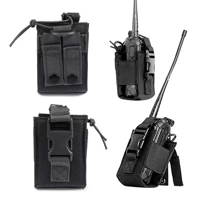 Tactical Molle Radio Walkie Talkie Pouch Outdoor Portable Radio Interphone Holster Carry Bag Adjustable Universal Radio Holder