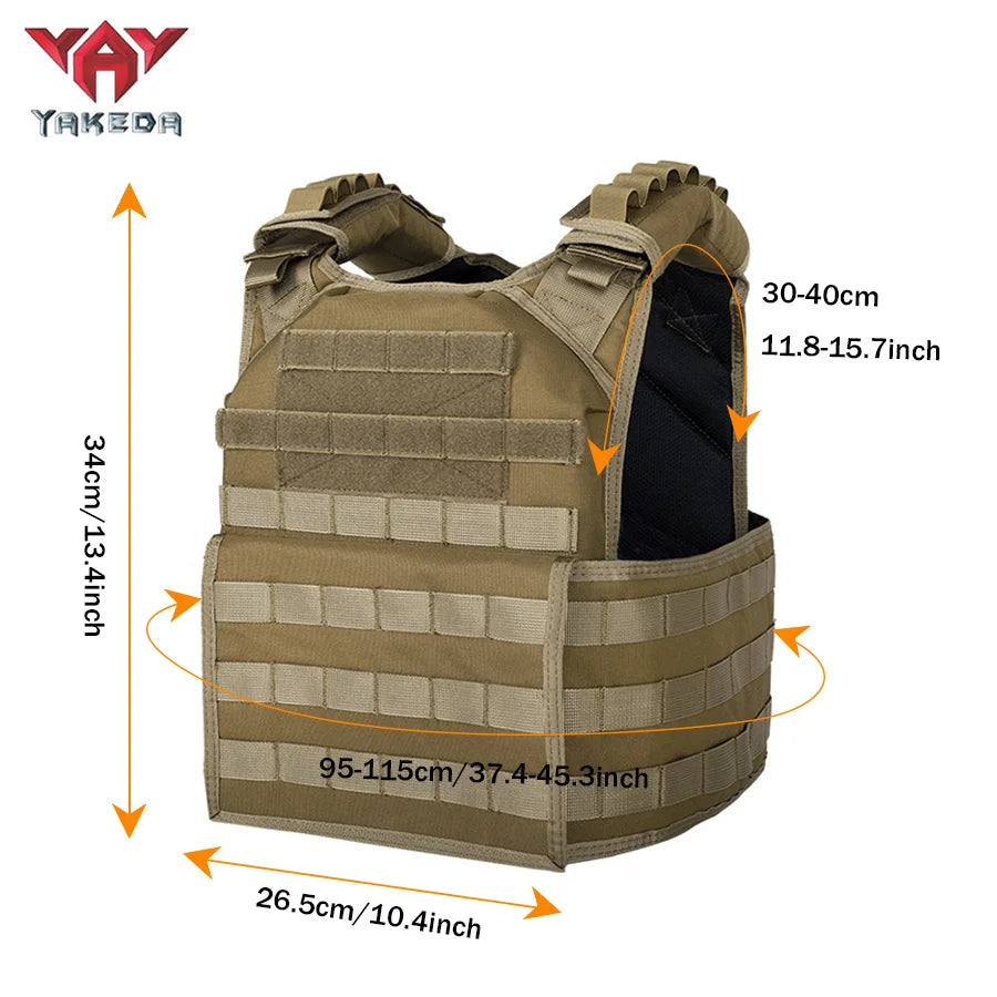 YAKEDA adjustable shoulder strap, hollowed out side panel structure, MOLLE system hunting vest suitable for outdoor sports